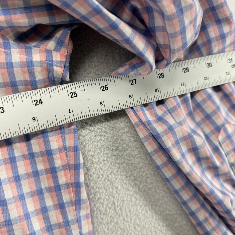 Twillory Dress Shirt Mens XL 17.5 34-35 Blue Pink Gingham Performance Preppy - Picture 4 of 8